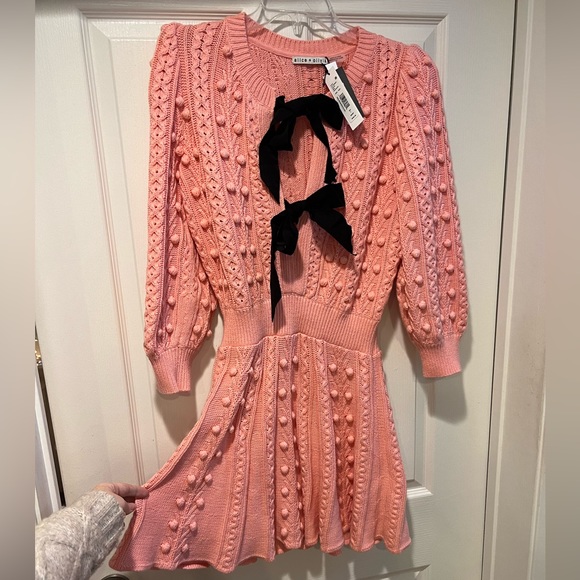 A DEE - Lynne Chic Chevron Bow Sweat Dress - Pink main image 1